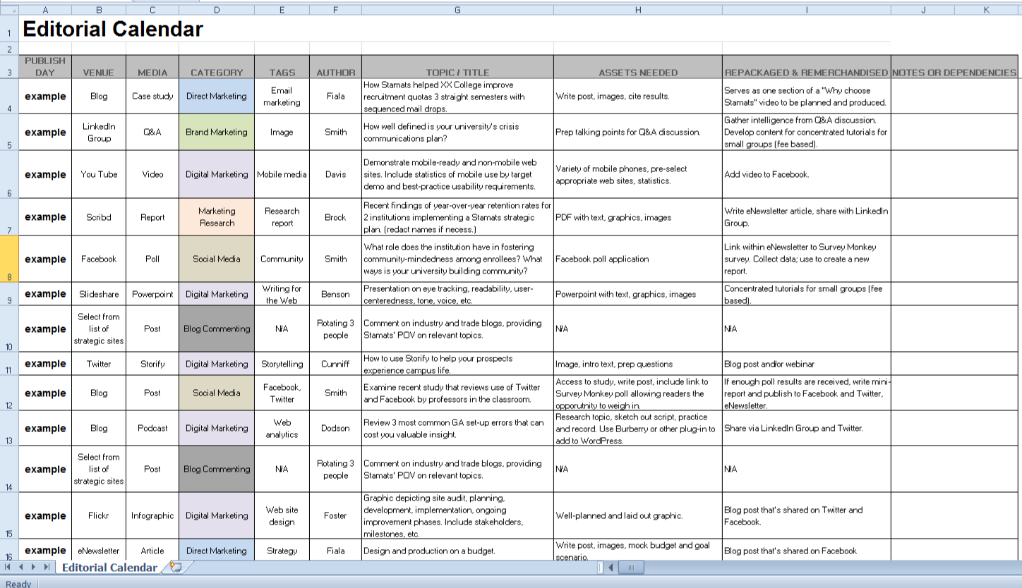 Editorial Calendar